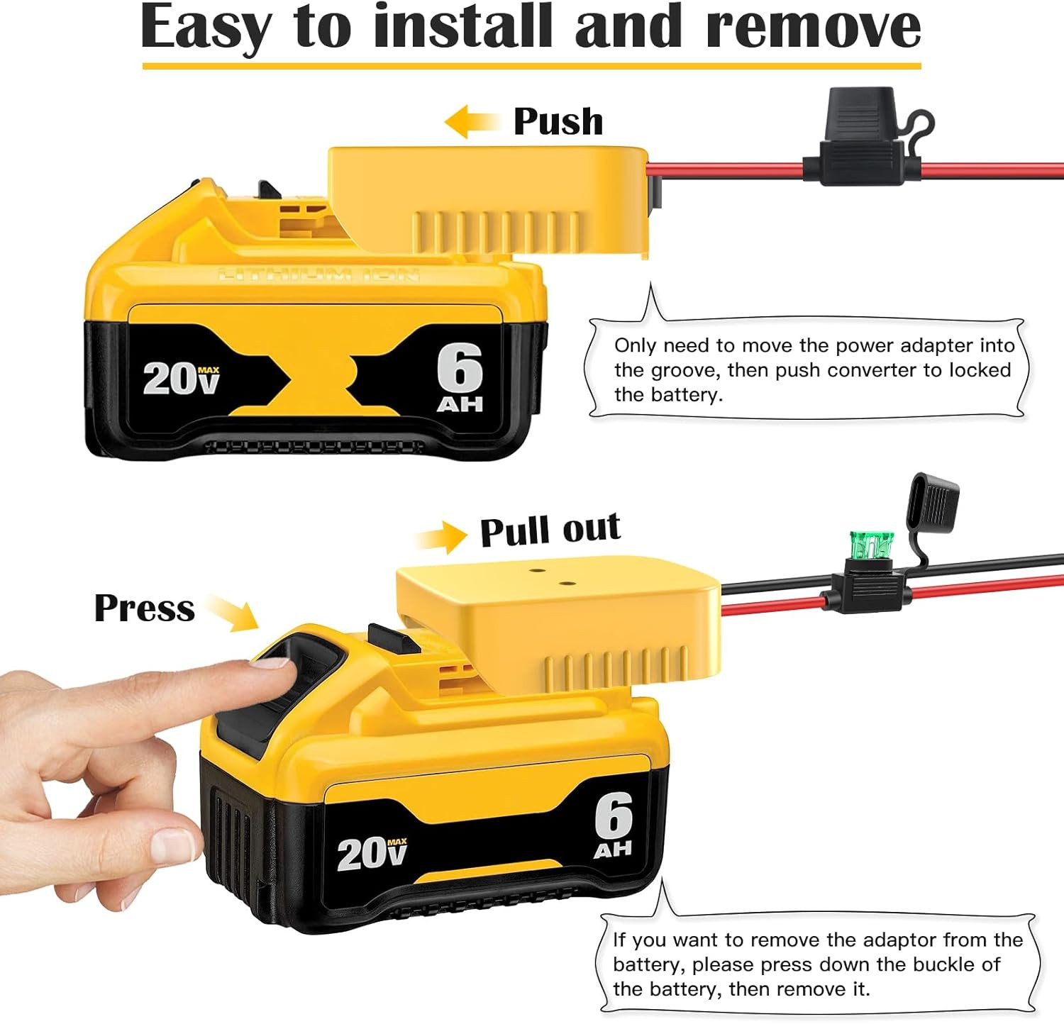 Power Wheels Adapter for Dewalt 20V Battery Adapter Power Wheels Battery Convert