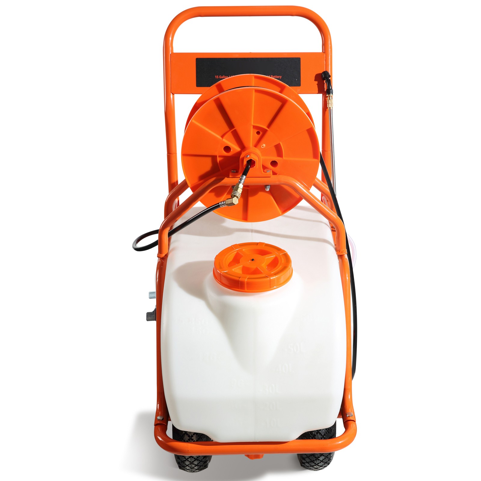 VEVOR Battery Powered Lawn Sprayer Cart Sprayer 15 Gal Tank w/ Wheels 0-90 Psi