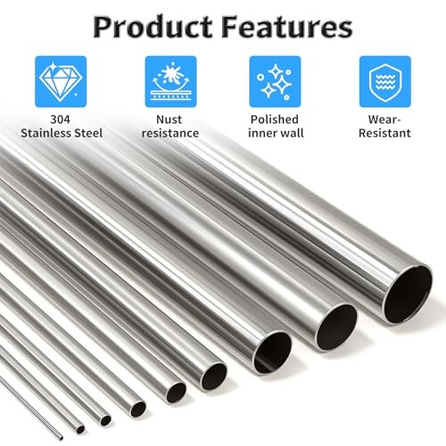 304 Stainless Steel Tube 10mm OD 0.5mm Wall Thickness Round 1Pcs 10×0.5×300