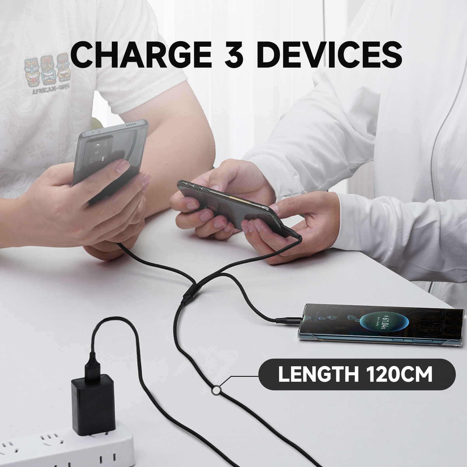 3in1 Multi USB Charger Charging Cable Micro USB Type-C for iPhone Samsung