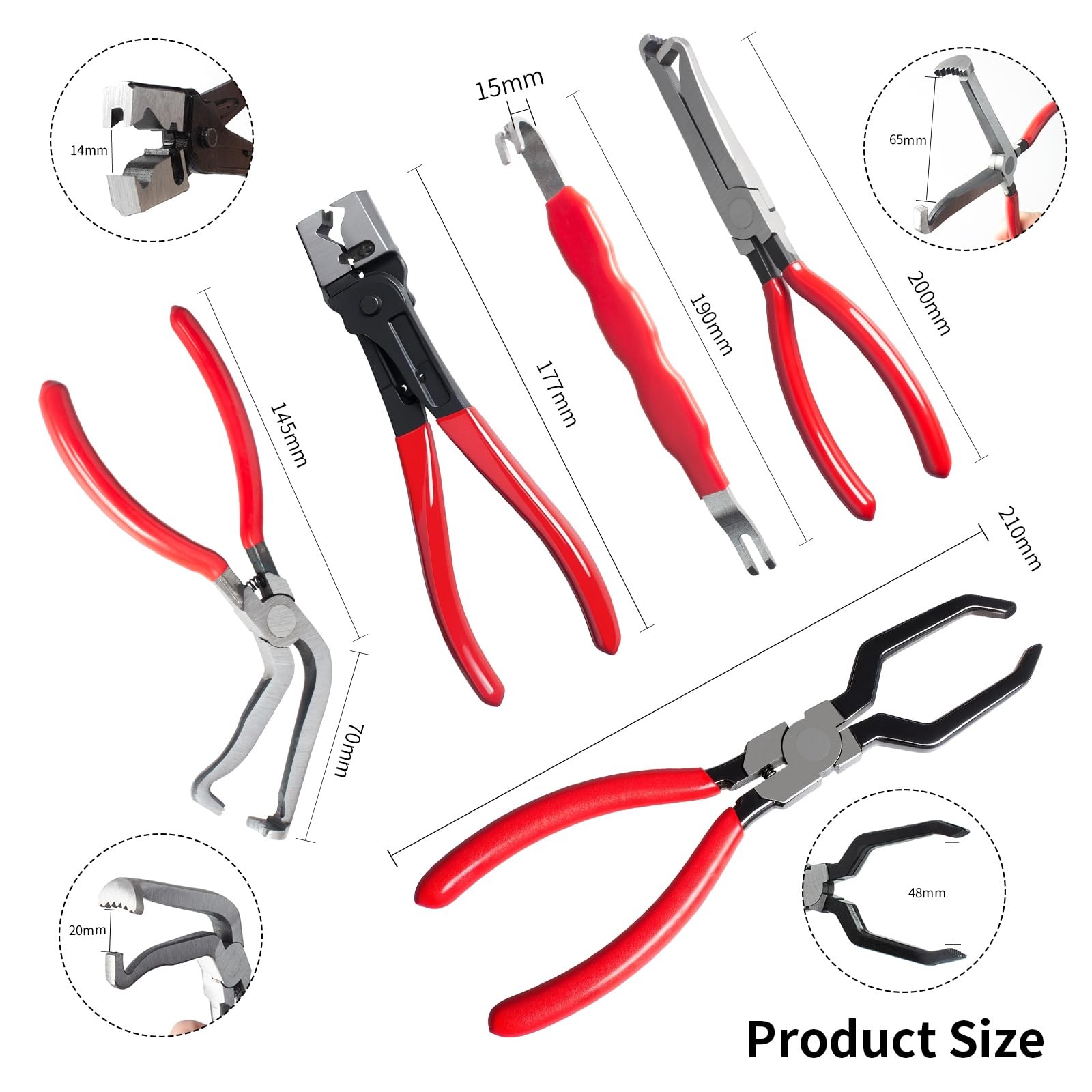 10 Electrical Disconnect Pliers Set for Cars, Automotive Connector Tools
