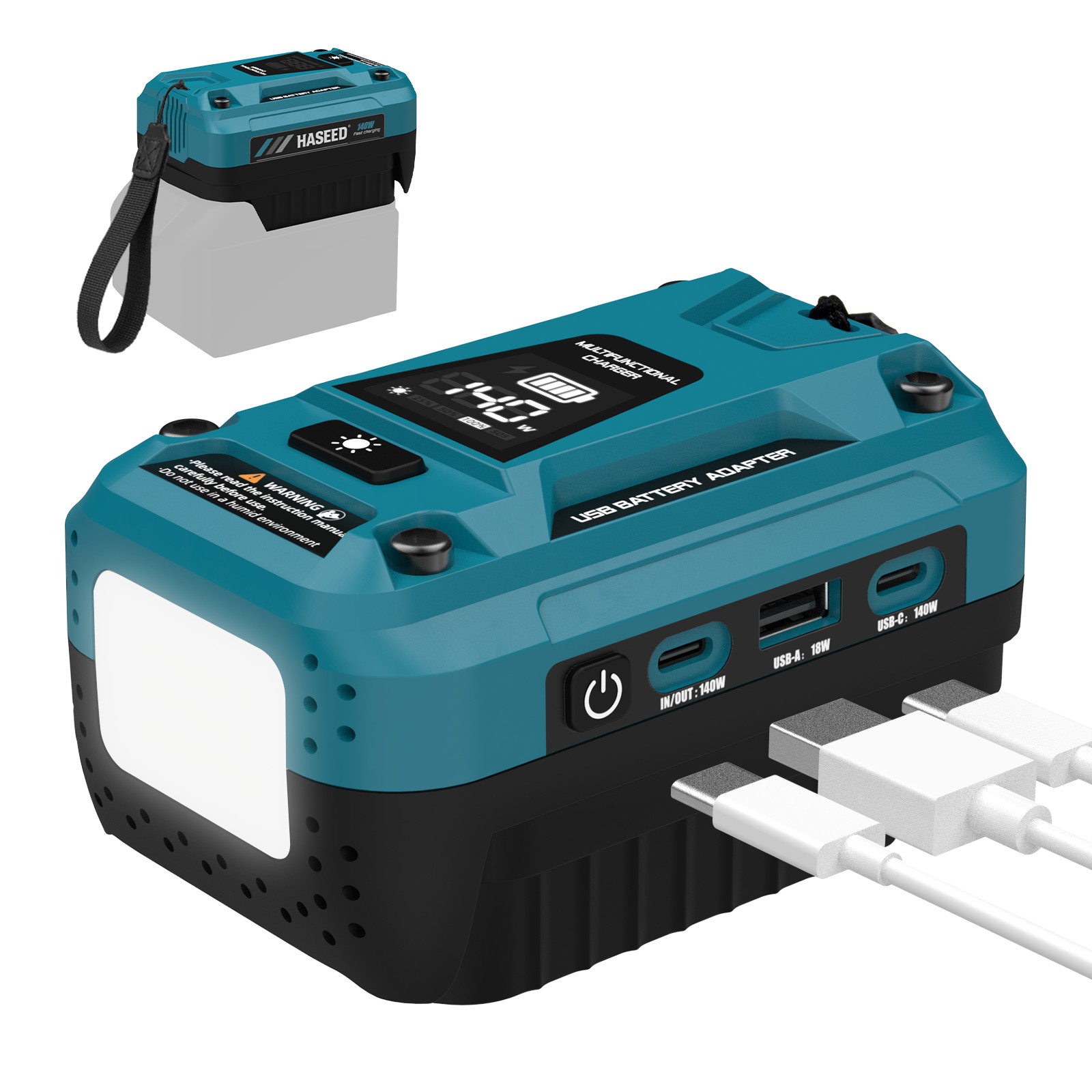 140W USB-C PD Power Source for Makita 18V Battery Adapter Portable Fast Charger
