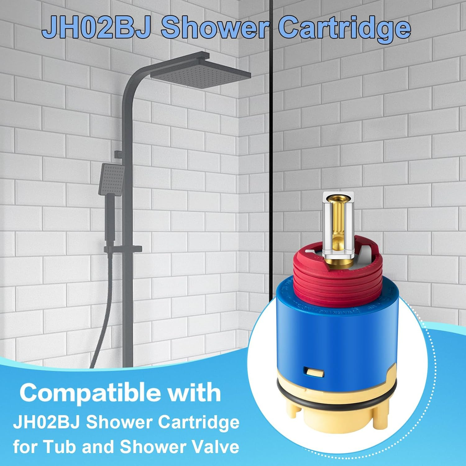 (1Pack) JH02BJ HL-40 Shower Cartridge Replacement,40Mm Ceramic Pressure Balance