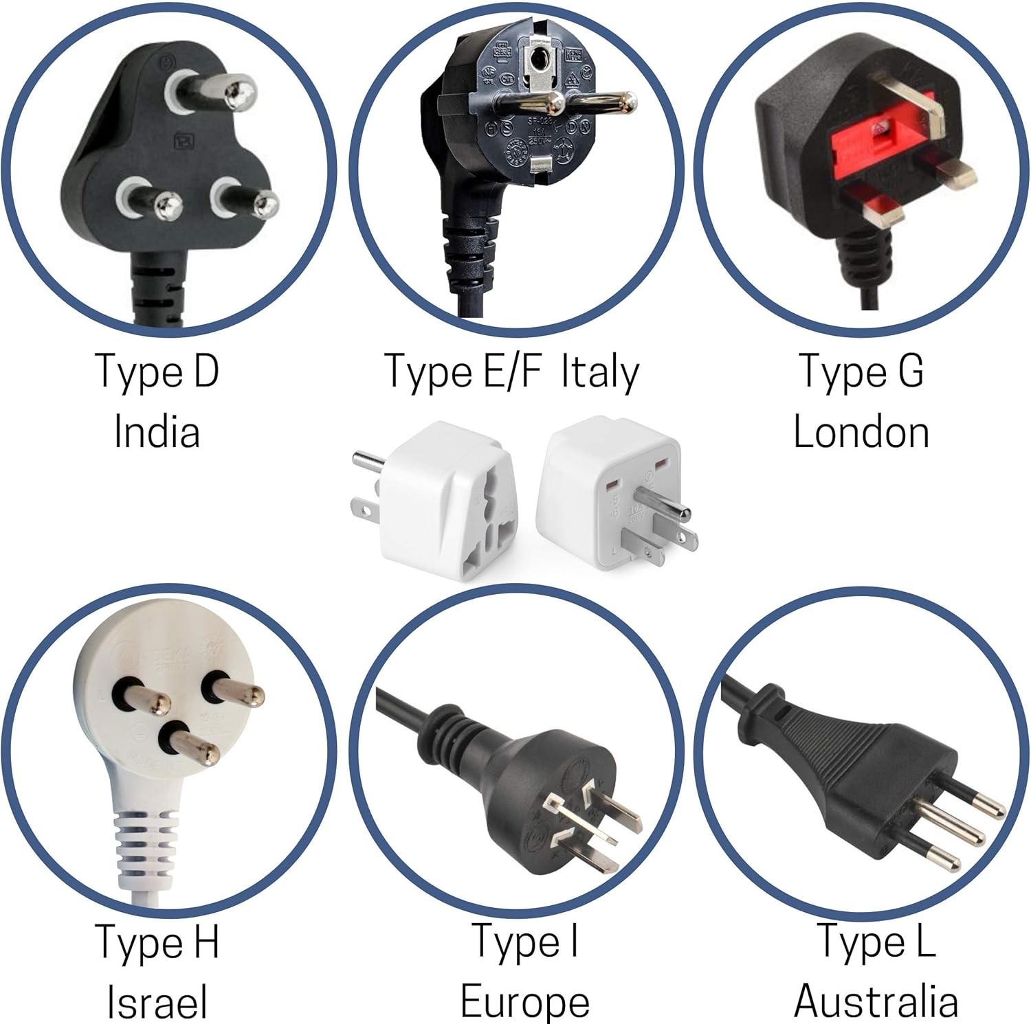 1-1000Pcs European EU To US American Adapter Plug Converter Euro Asia to USA Lot