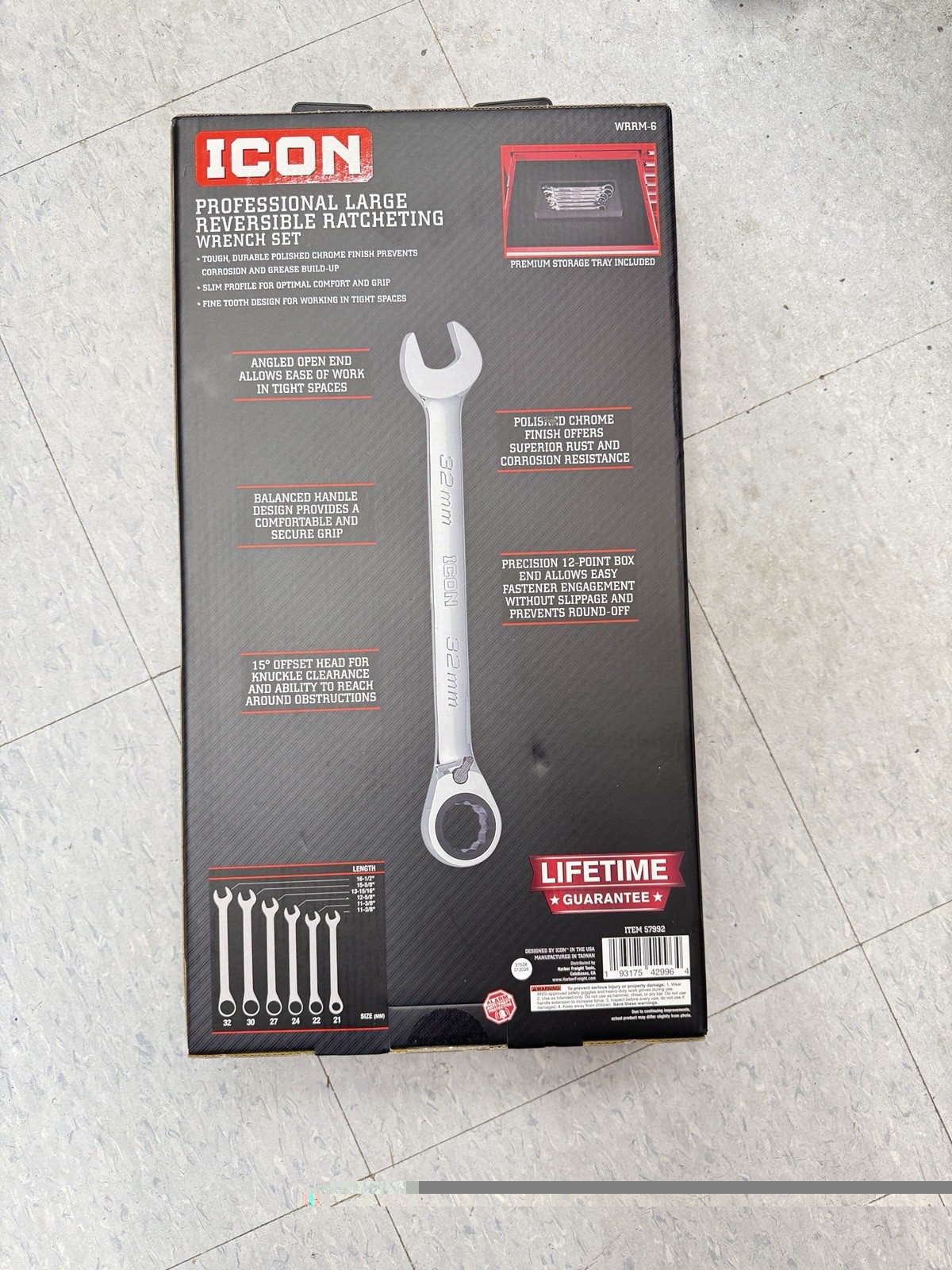 ICON WRRM-6 Professional Large Reversible Ratcheting Wrench Set 57992 New