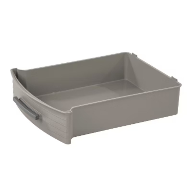 4 Drawer Weave Tower Dark Gray: Plastic Storage Organizer