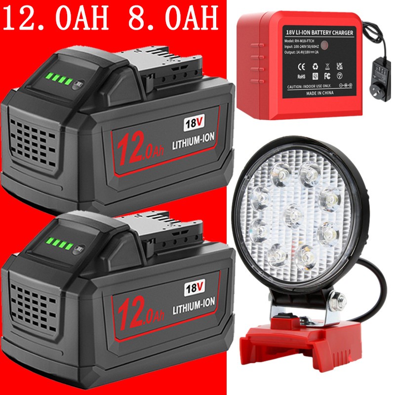 18V 8.0Ah Battery For Milwaukee for M18 Extended Lithium 48-11-1860 or Charger