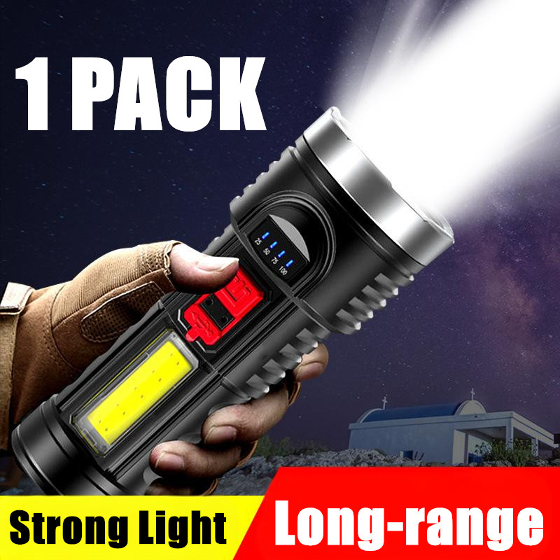 2X 990000000 Lumens Super Bright LED Tactical Flashlight Rechargeable Work Torch