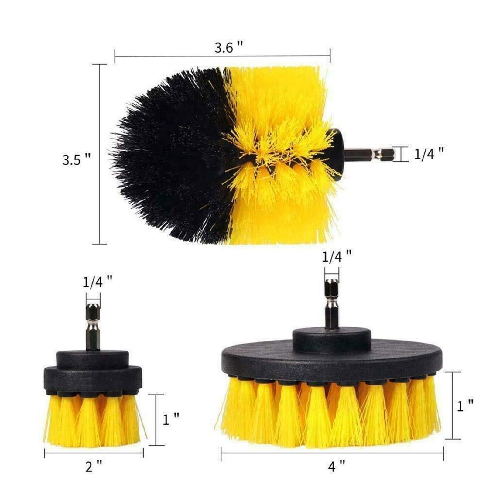 5X Drill Brush Set Power Scrubber Drill Attachments Carpet Tile Grout Cleanings