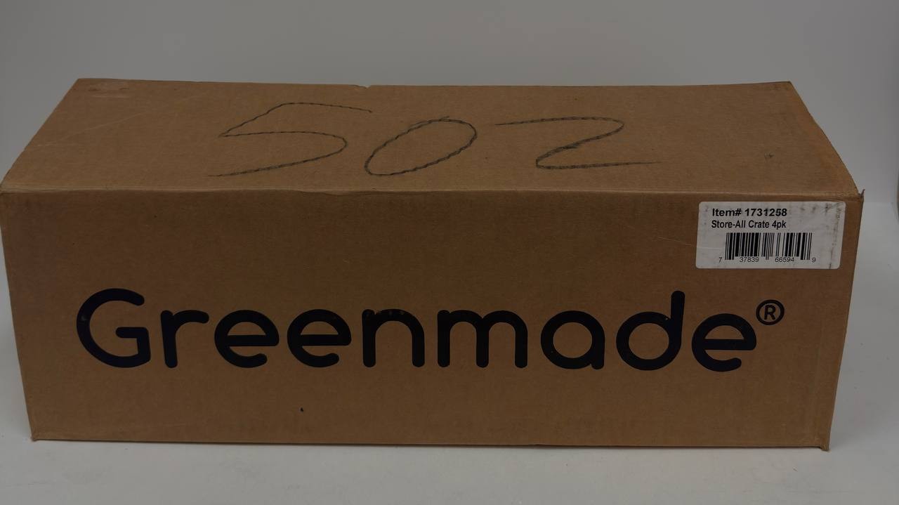 Greenmade Store-All Storage Crate Water Resistant Stackable w/ Tray , 4-pack