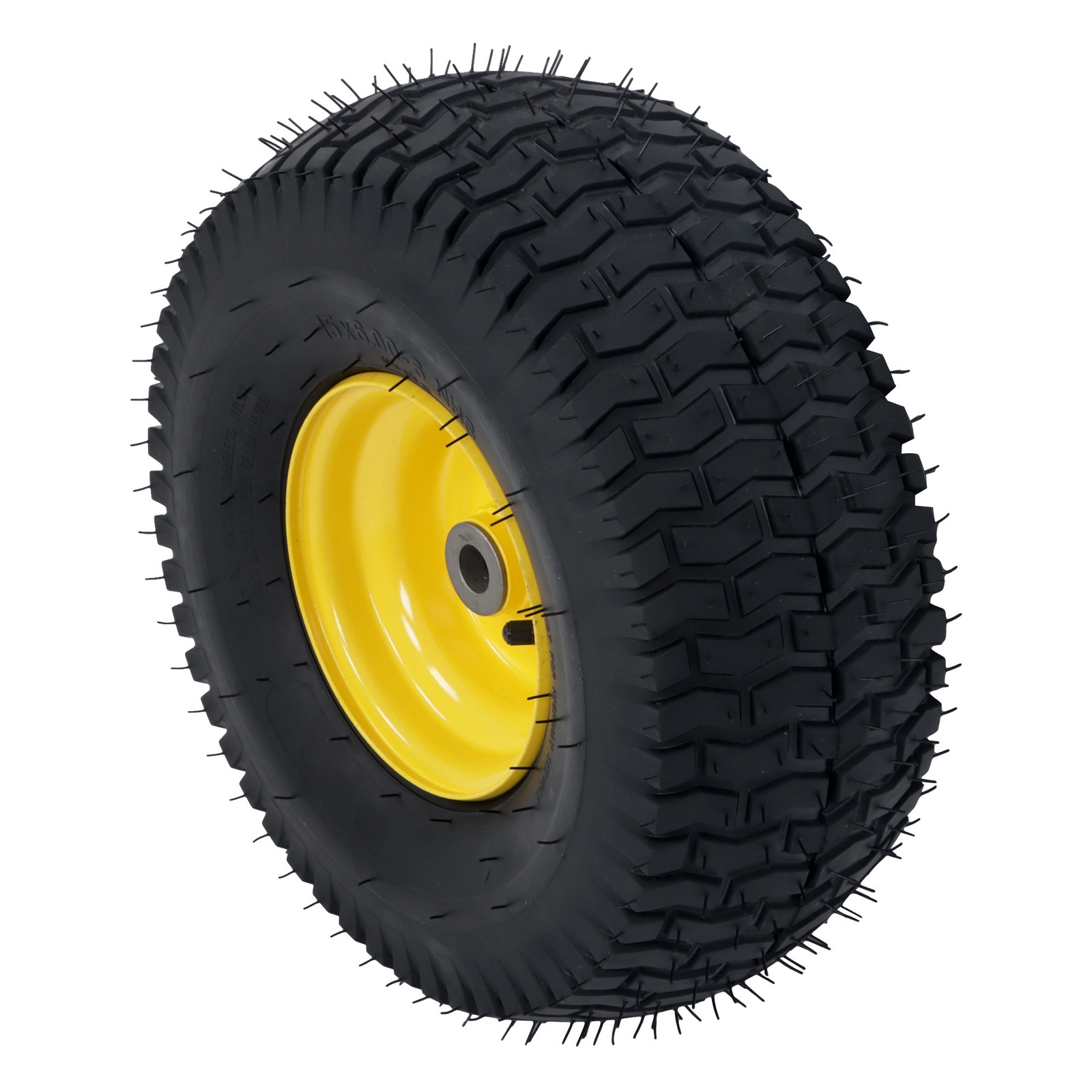 15×6.00-6 Inch Lawn Mower Tire & Wheel 3/4″ Axle, 3″ Hub Inflated Tires 2-Pack