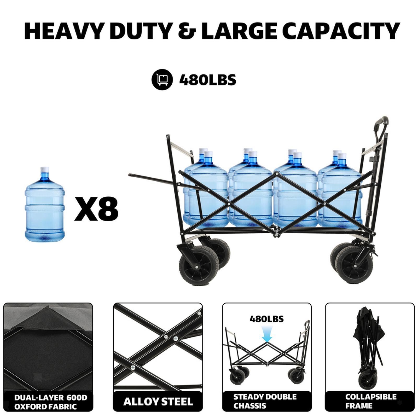 Wagon with Canopy & Net, 480Lbs Capacity, All-Terrain