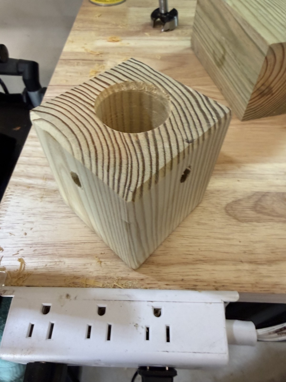 Set Of 2 Handmade Soft Pine Carpenter Bee Traps W/ Jars & Hooks- Free Shipping!