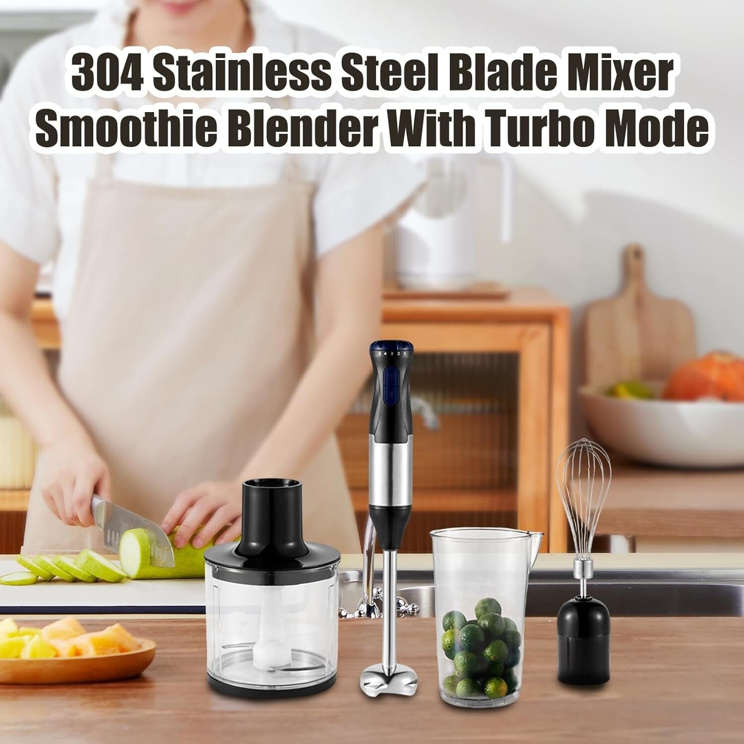 1000W 5 Speed 5 In 1 Immersion Electric Hand Blender Stick Chopper Mixer Juicer