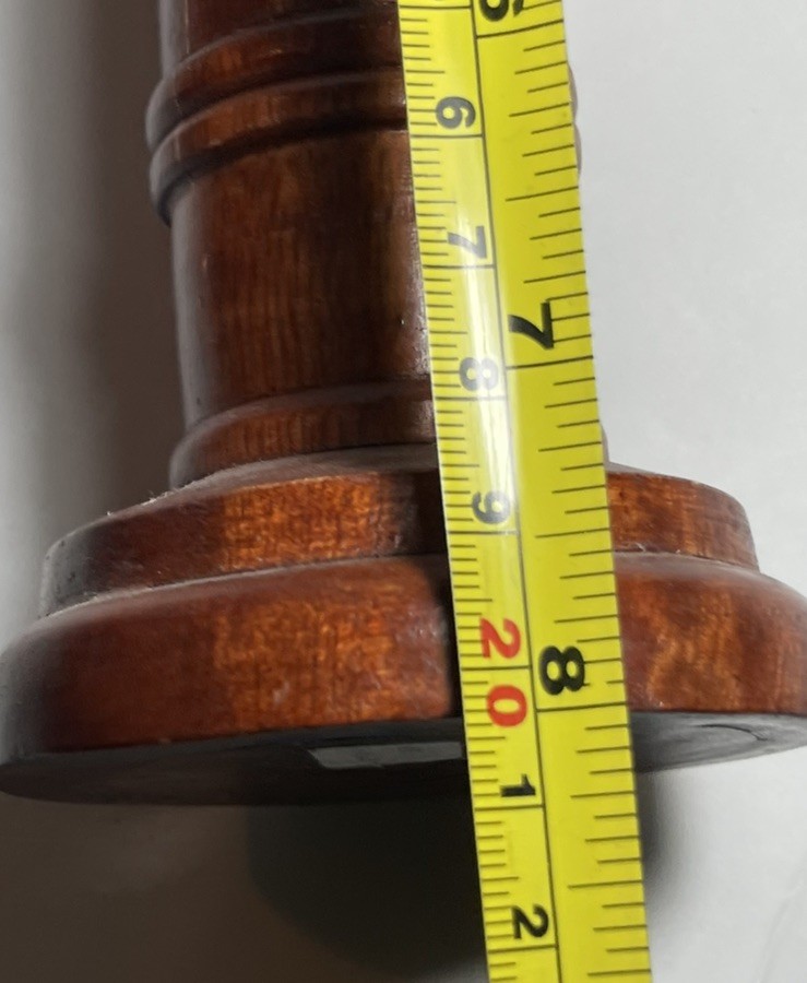 Wooden Pillar Candle Holder Thailand 8”