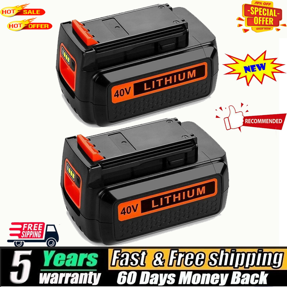 2Pack Battery for Black and Decker 40V 4.0Ah Max Lithium LBX2040 LBXR36 LSW36