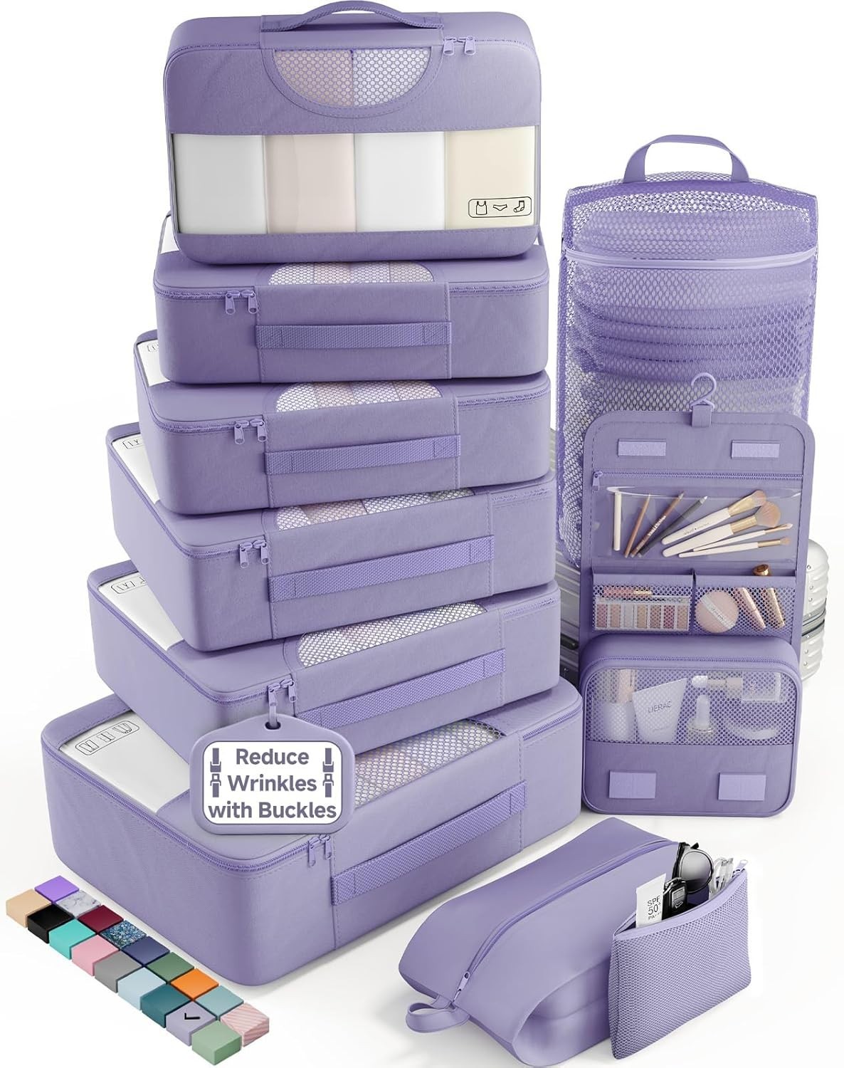 10-Piece Lightweight Packing Cube Set with Laundry Bag for Effortless Travel