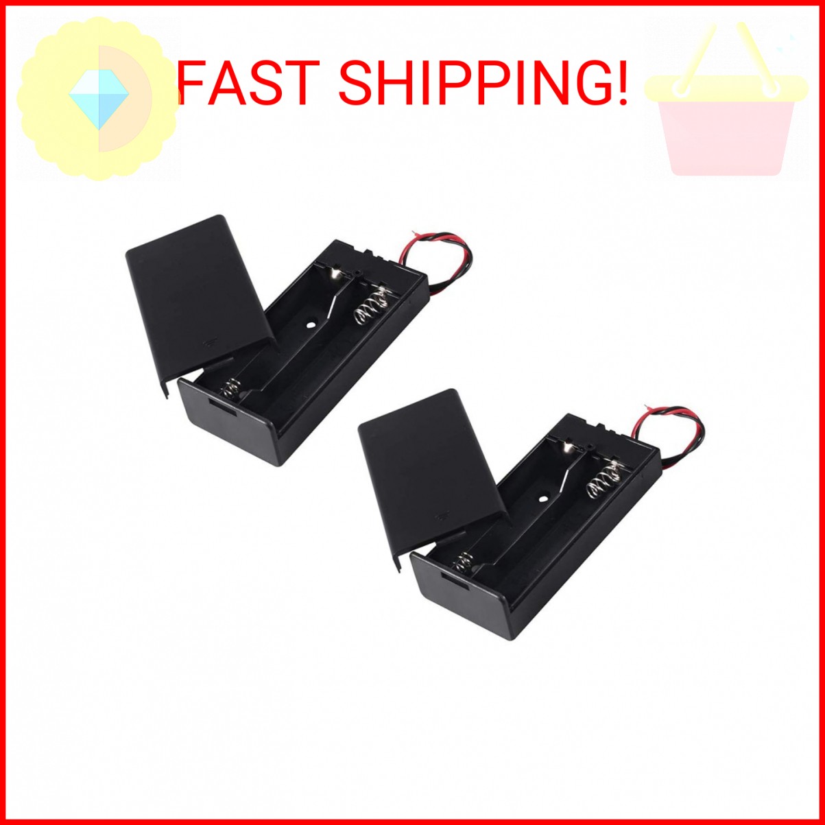 2Pcs18650 Battery Storage Case 2 Slots x 3.7V for 2×18650 Batteries Holder Box C