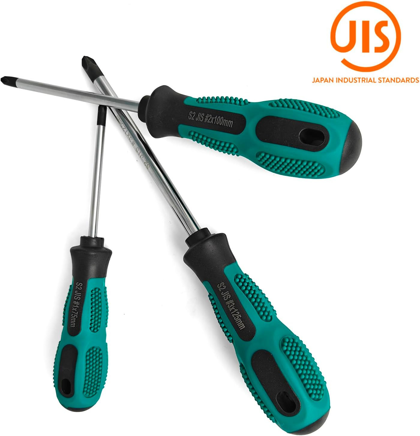 JIS Screwdriver Set (3Pcs #1#2#3) – Magnetic Tips, S2 Alloy Steel, Meets JIS B46
