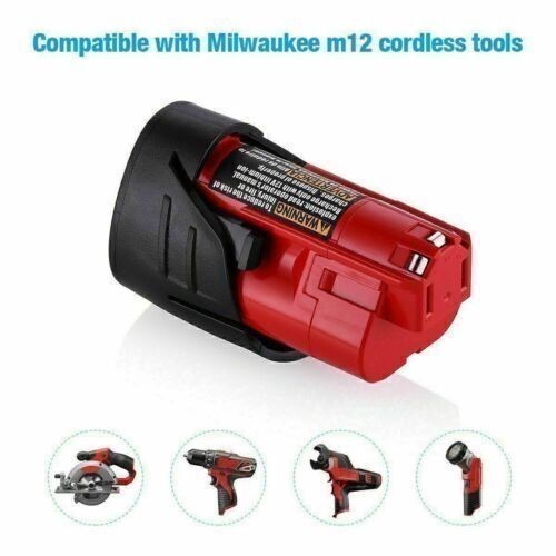 2Pack For MILWAUKEE For M12 12V Capacity Lithium Battery 48-11-2402 48-11-2460