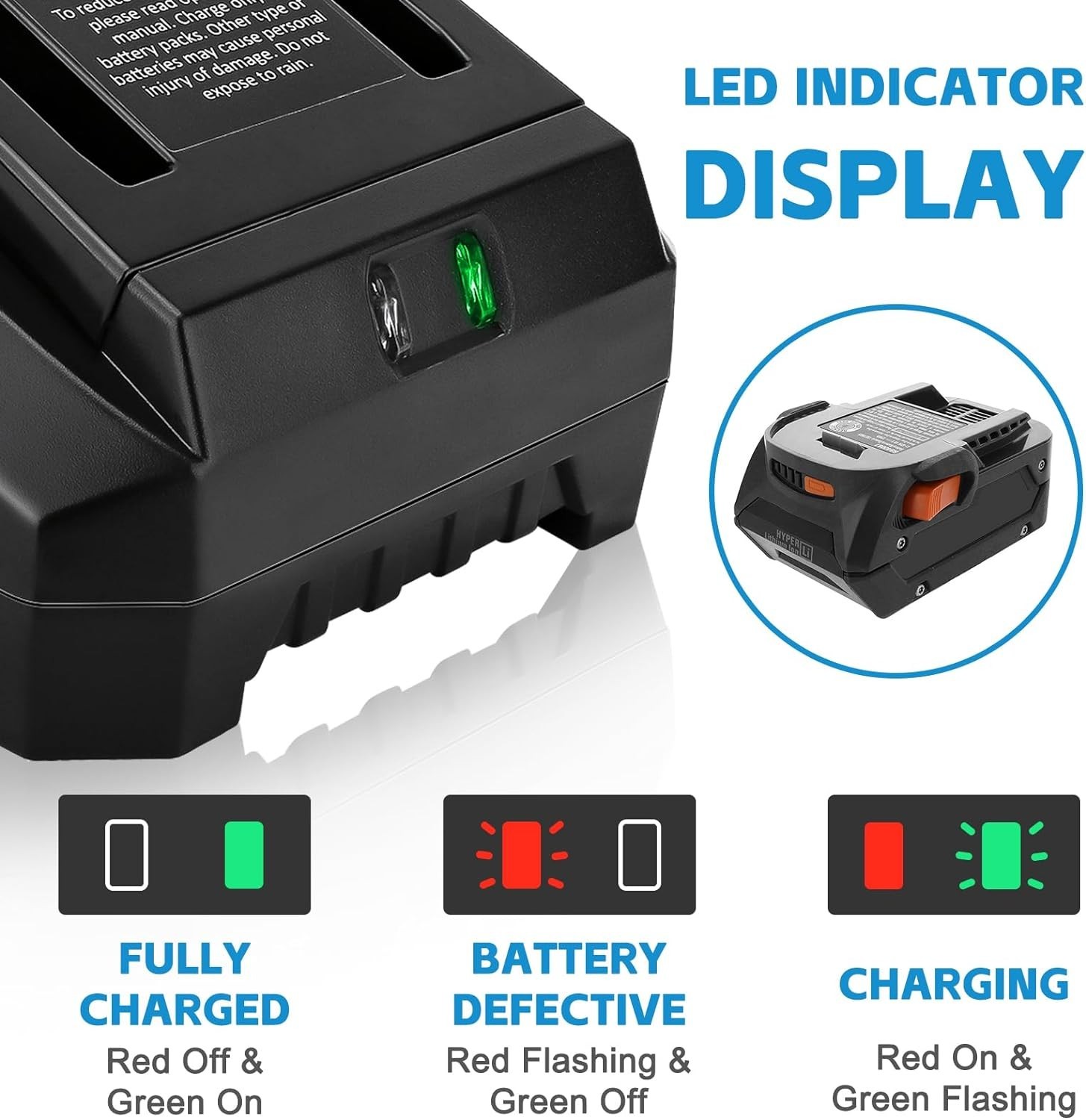 2PACK For Ridgid 18V R840085 8.0Ah Lithium-ion Battery /Charger 18Volt R840087