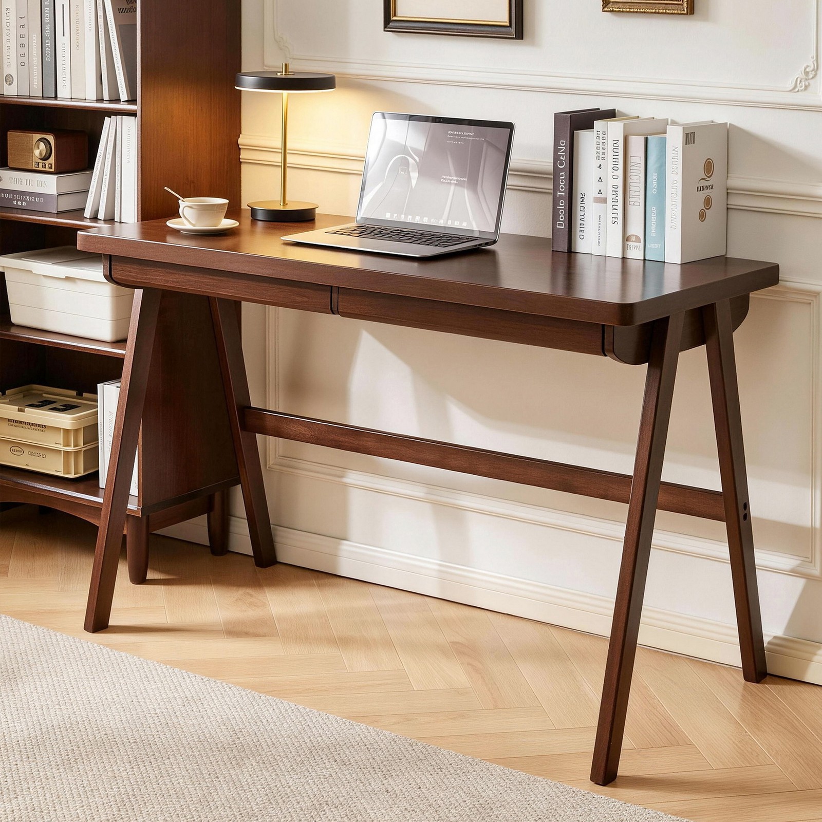 1.4″ Thick Solid Wood Writing Desk Home Office Study Laptop Computer Desk Table