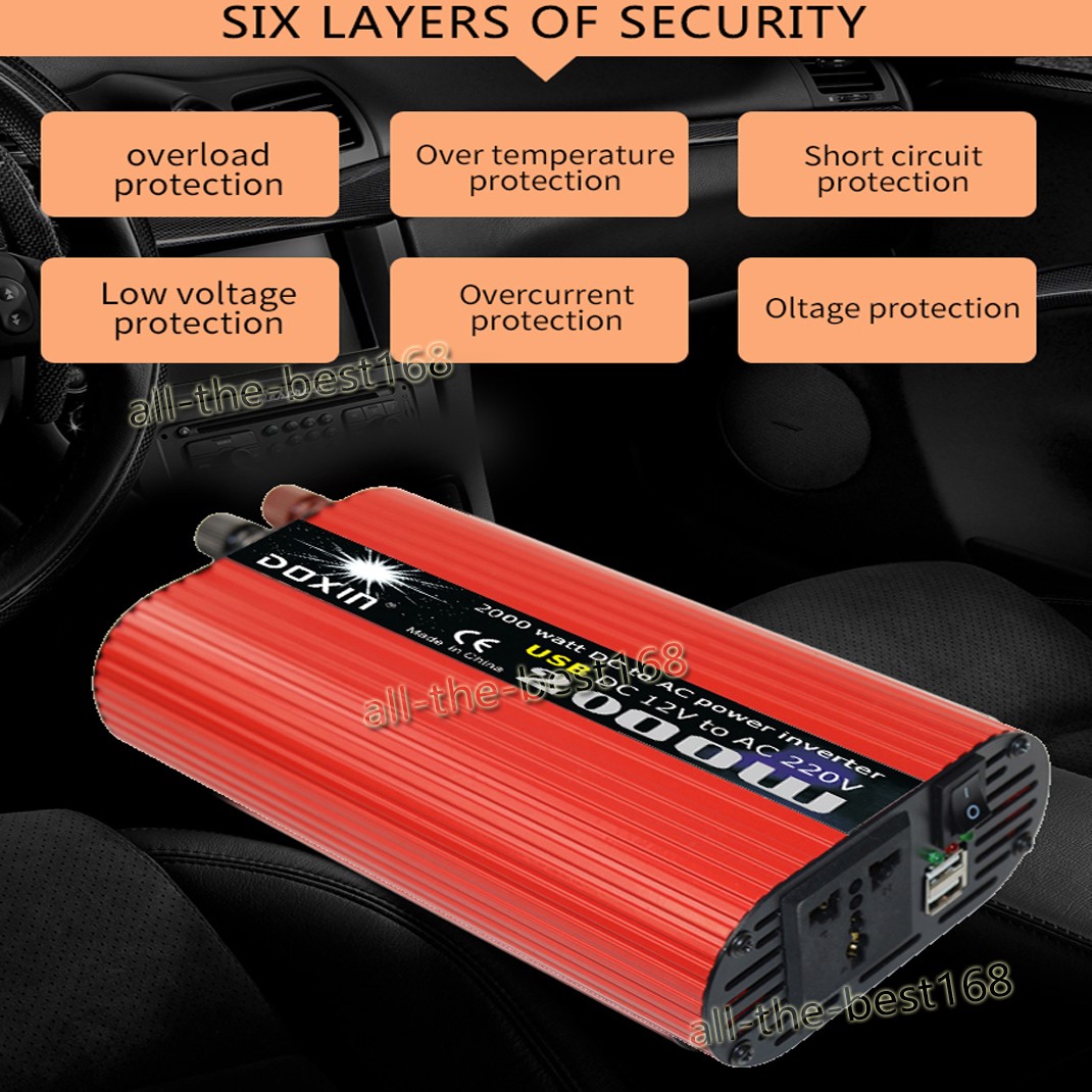 2000W Peak 48V to 110V Power Inverter Caravan Car Truck Converter Camping Boat