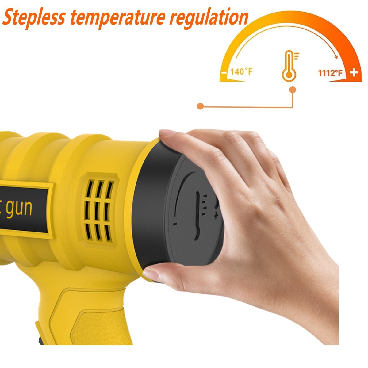 2000W Heat Gun Electric Hot Air Gun Stepless Temperature Heater 4 Nozzles Tool