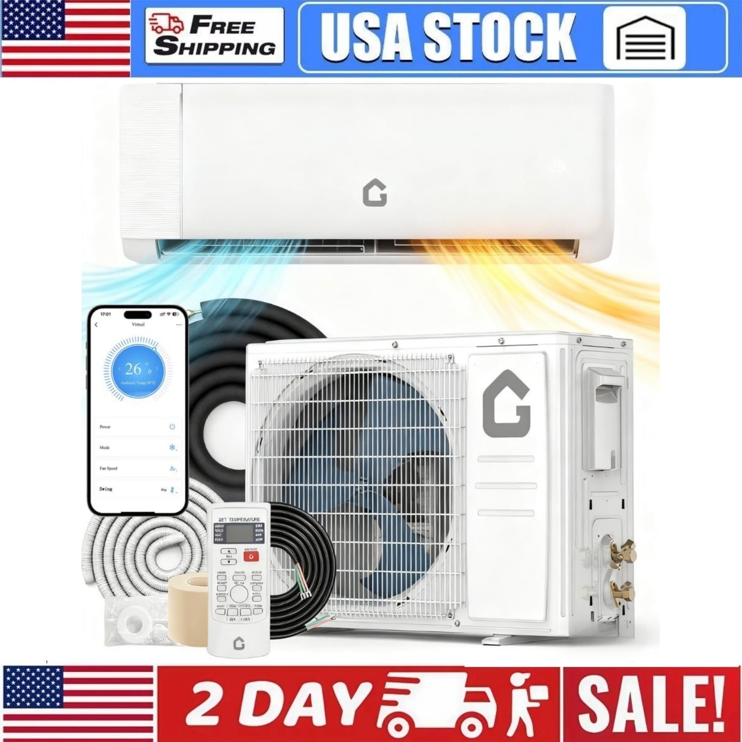 ✅12000BTU Mini Split Air Conditioner Ductless 21 SEER2 Ductless AC w/Heat Pump U