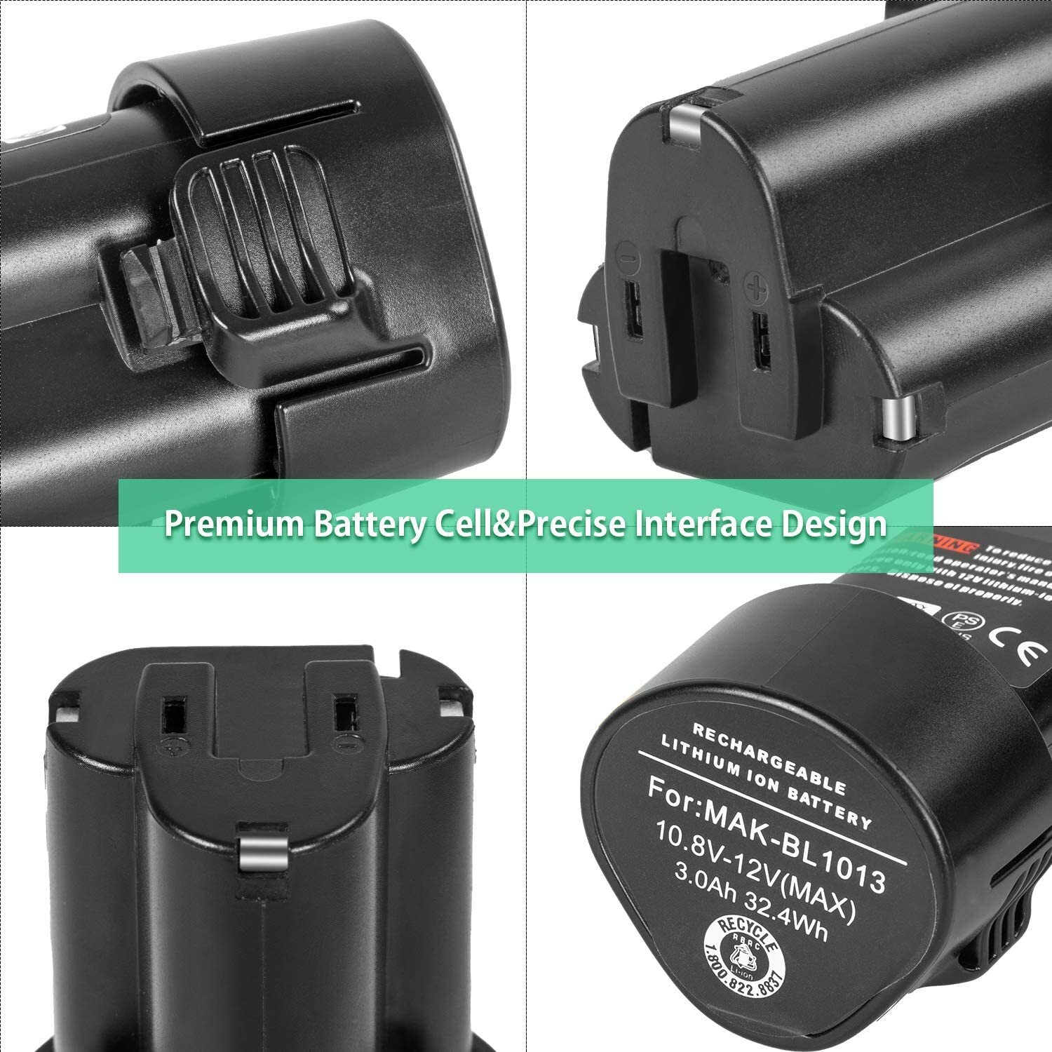2Pack For MAKITA 10.8 Volt BL1013 BL1014 4.8Ah Lithium Battery 195332-9 194550-6