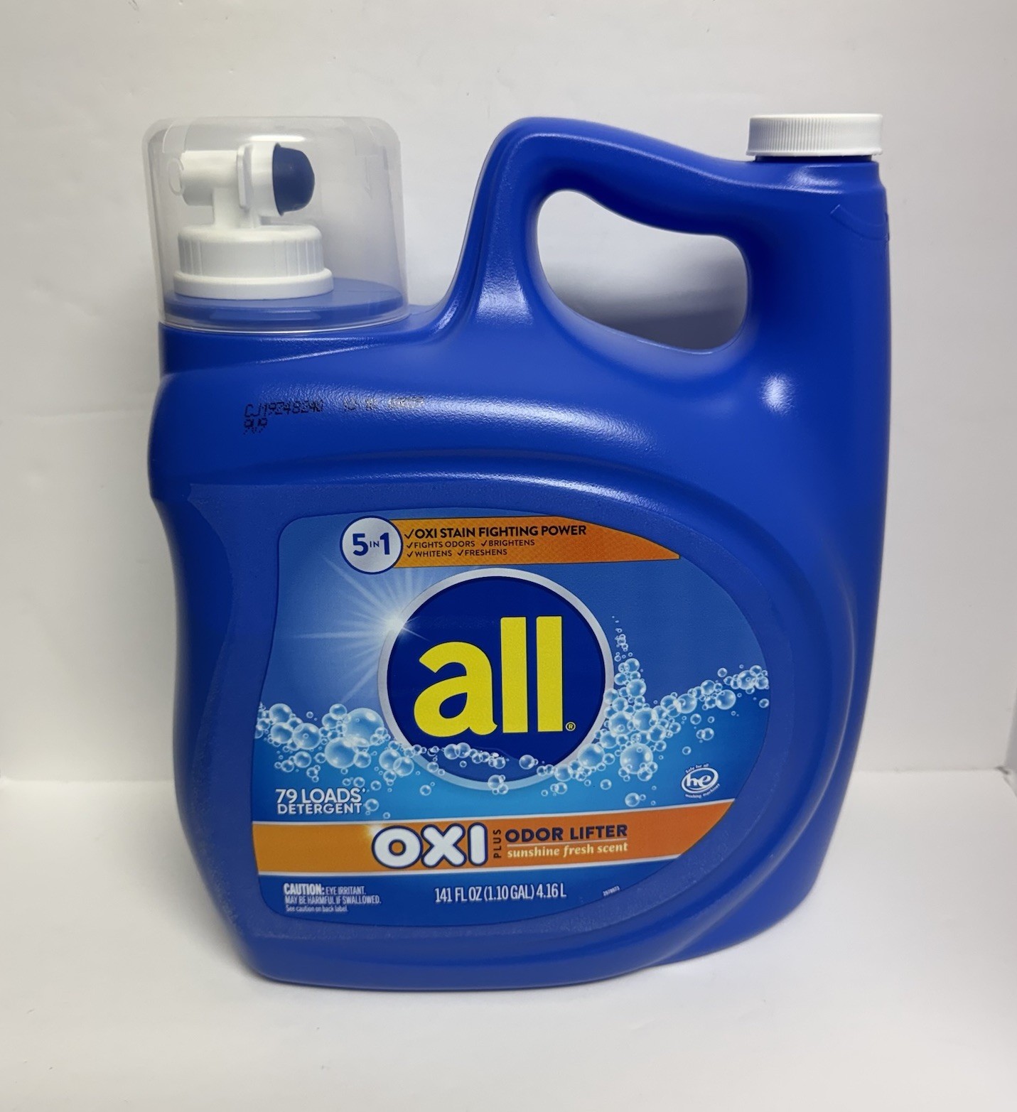 All Liquid Laundry Detergent, 5 In 1 Sunshine Fresh OXI Plus Odor Lifter 141 Oz