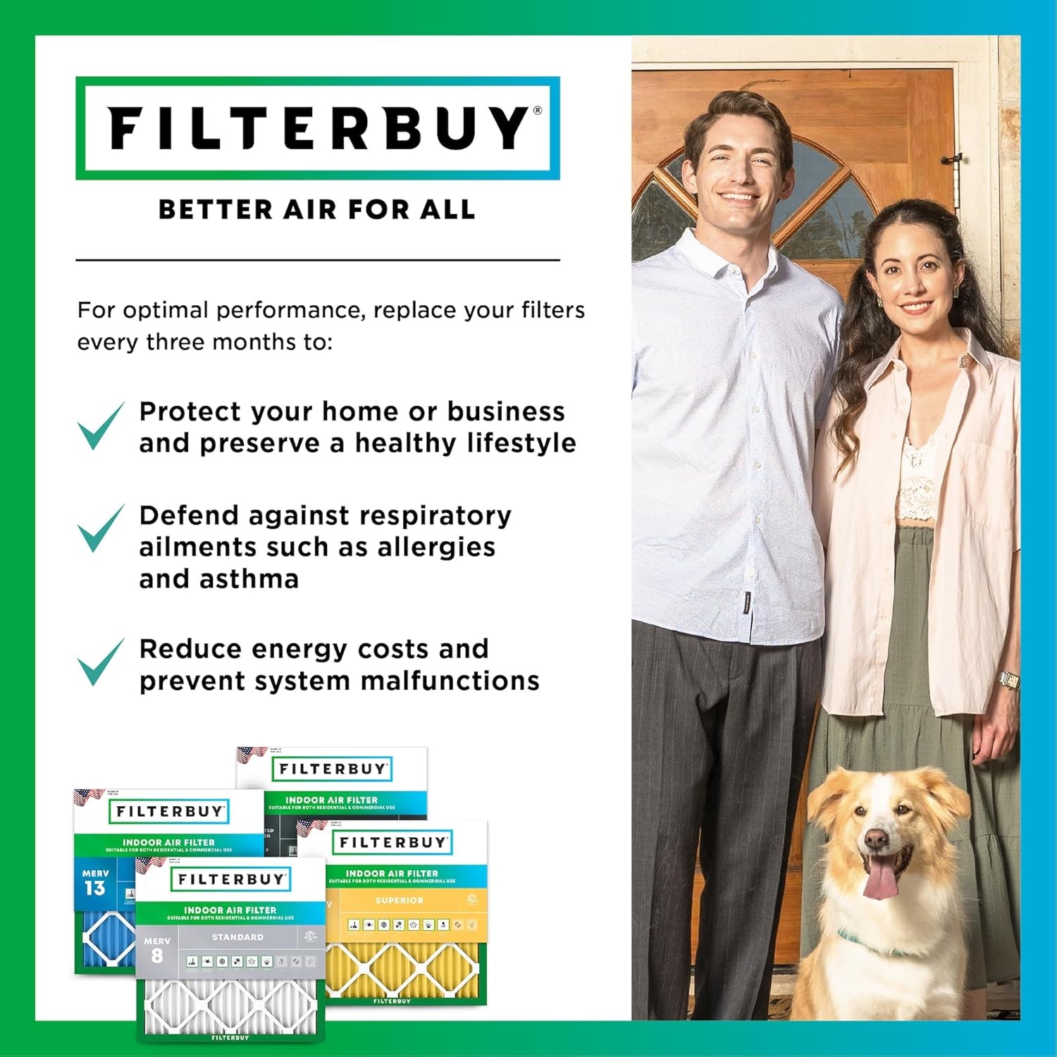 Filterbuy 30x30x1 Pleated Air Filters, Replacement for HVAC AC Furnace (MERV 8)