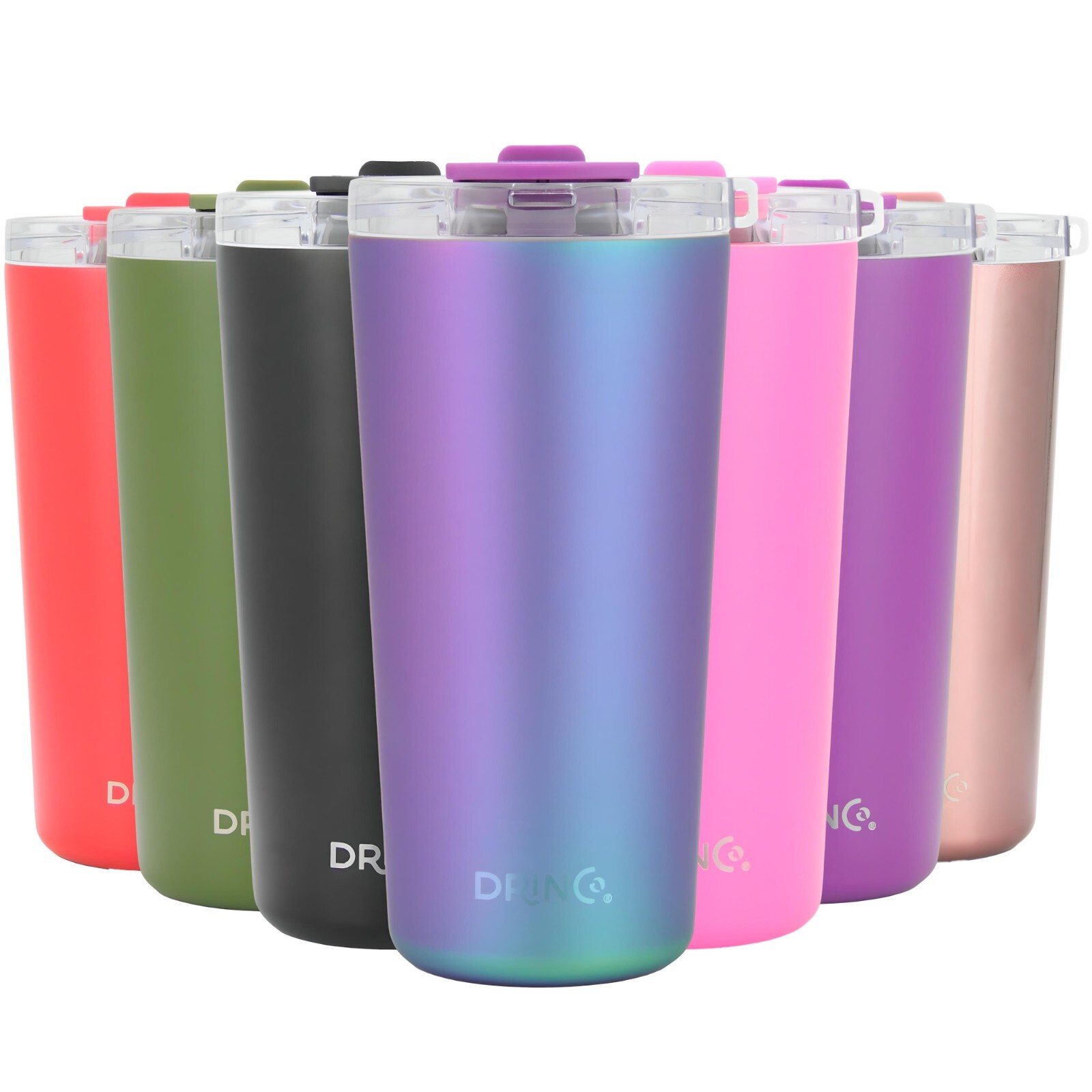 DRINCO 20 oz Stainless Steel Tumbler Insulated Coffee Cup Travel Mug With Straw