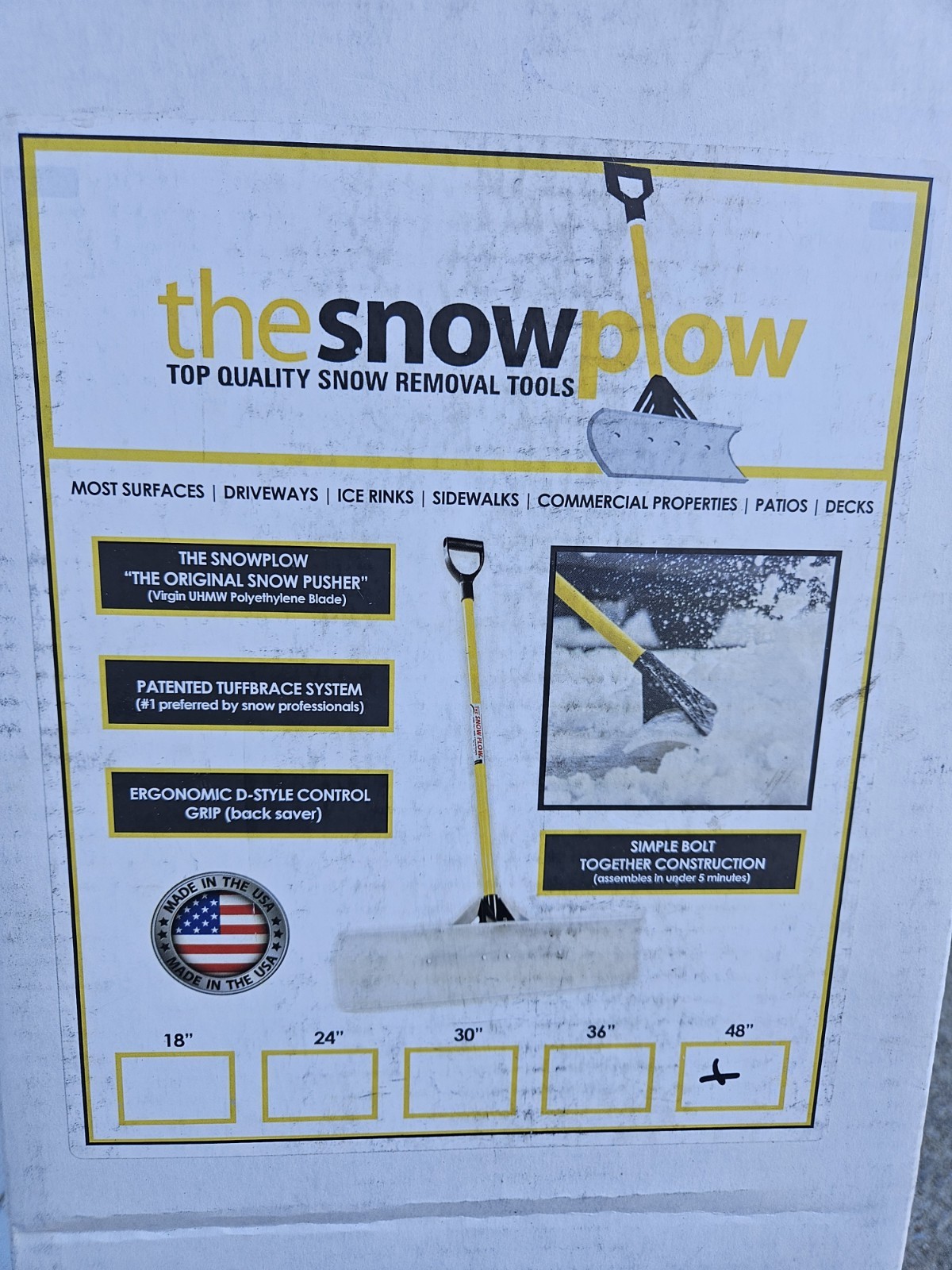 THE SNOWPLOW 48 inch Snow Shovel – 50548 Never Used!!