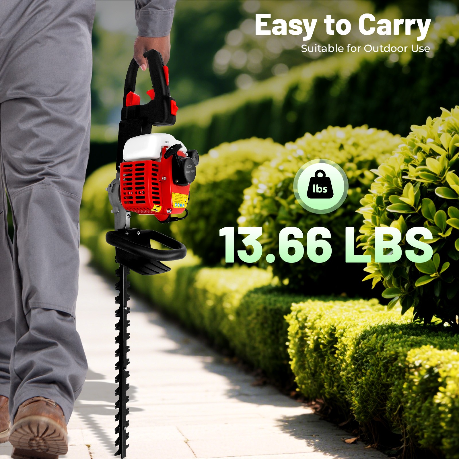 2-Stroke Single Edge Hedge Trimmer 22.5cc Hedge Trimmer Garden Bush Trimmer Tool
