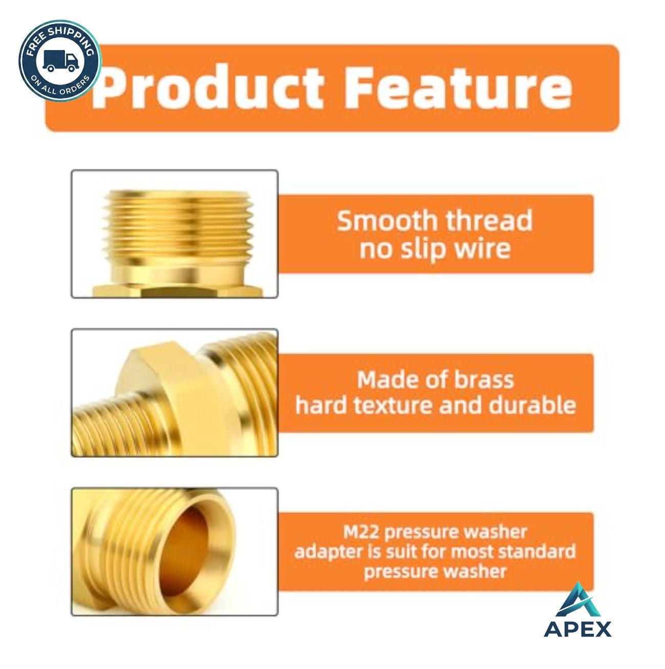 Brass Pressure Washer Fitting Kit M22 14mm Connector Adapter For Wand Hose Pump