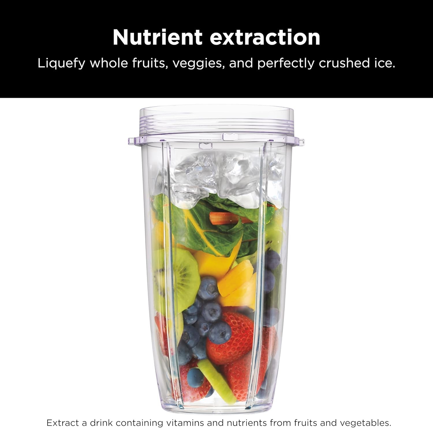 Ninja BN401 Nutri Blender Pro with Auto-iQ, 1100W Motor, (2) 24oz Single Cups