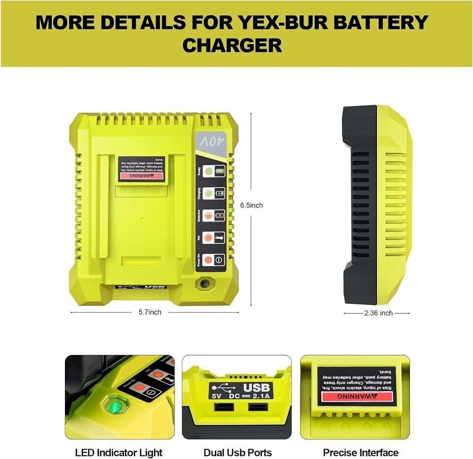 Replacement for Ryobi OP401 40Volt Lithium-Ion Rapid Battery Charger OP4015 NEW