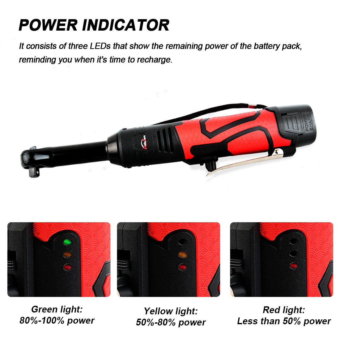 Extended Cordless Electric Ratchet Wrench, 3/8″ 60 Ft-lbs 450 RPM 18V Long Reach