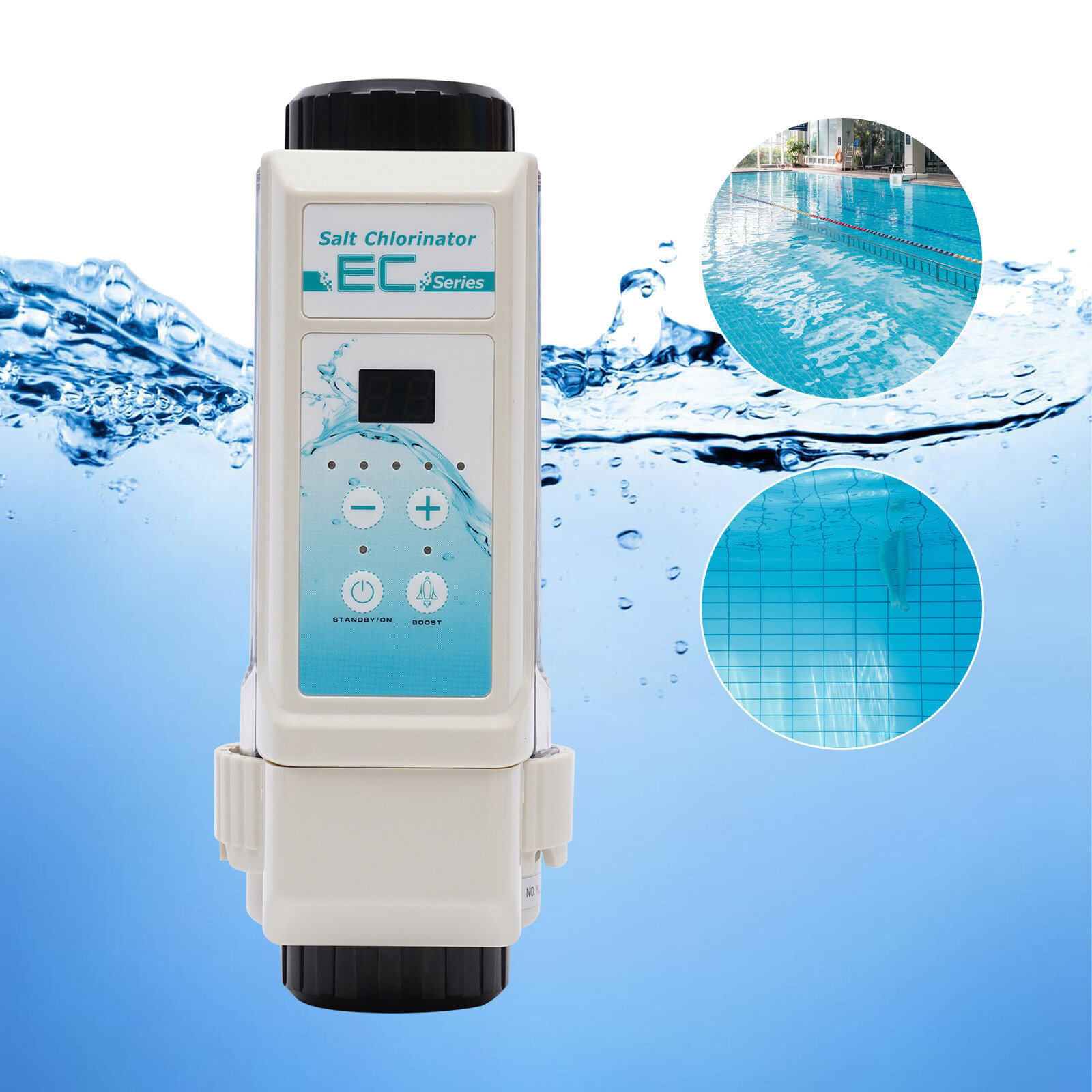 120W Salt Water Chlorine Generator LED Electrolytic Salt Disinfection Machine US