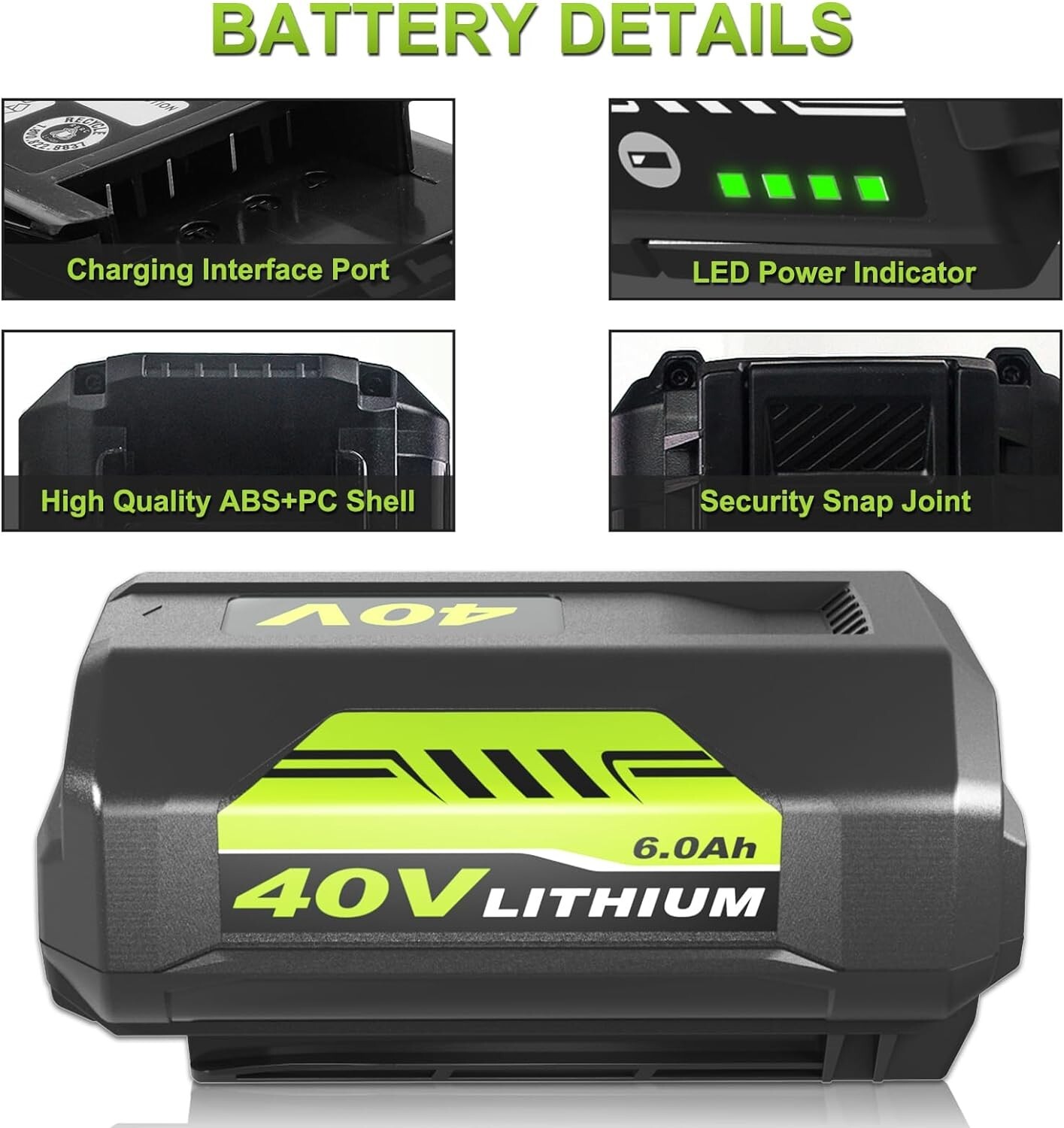 6000mAh Battery or Rapid Charger For Ryobi 40 Volt Lithium OP4050 OP40602 Tool