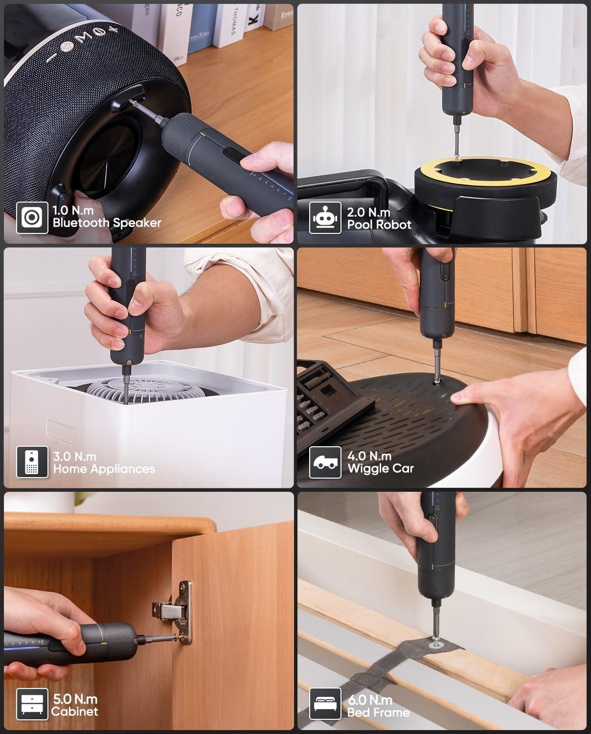 Fanttik S2 Pro Max Electric Screwdriver, Cordless Screwdriver Set, 7 Grey