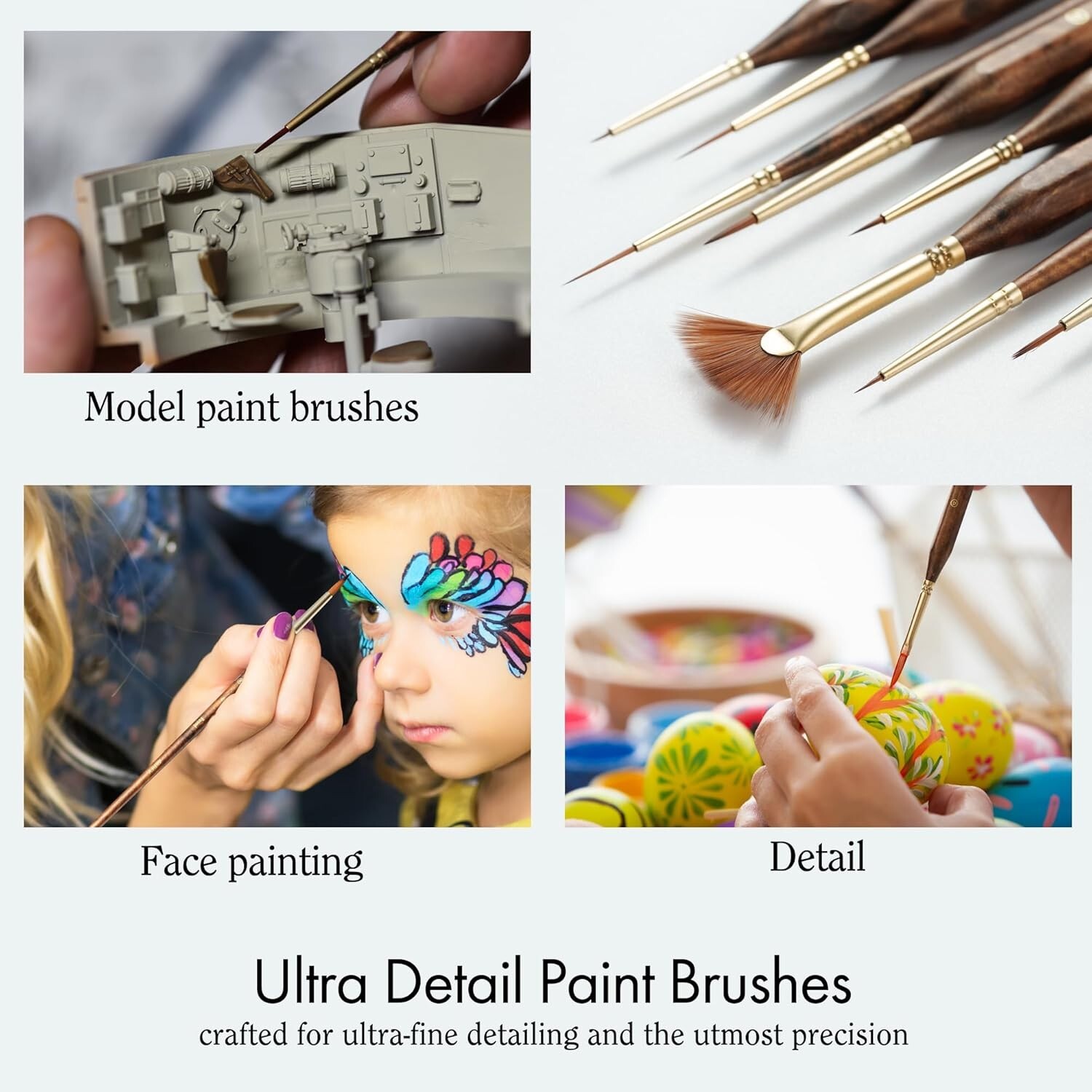 Artify 10pcs Extreme Detail Paint Brushes with a Handbag or Fine Detailing