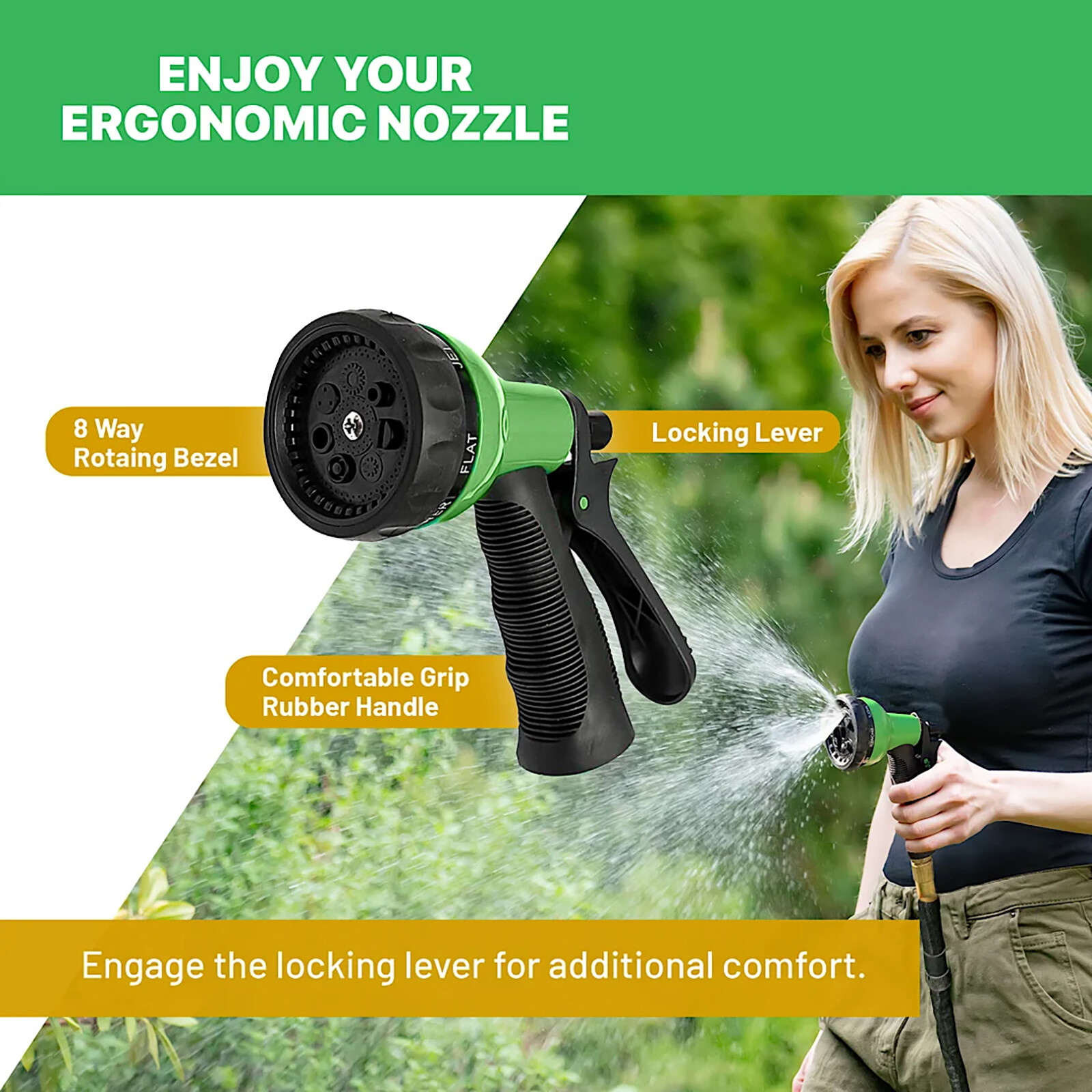 Expandable Garden Hose Pipe Flexible Water Hose w Spray Nozzle 25, 50, 75, 100FT