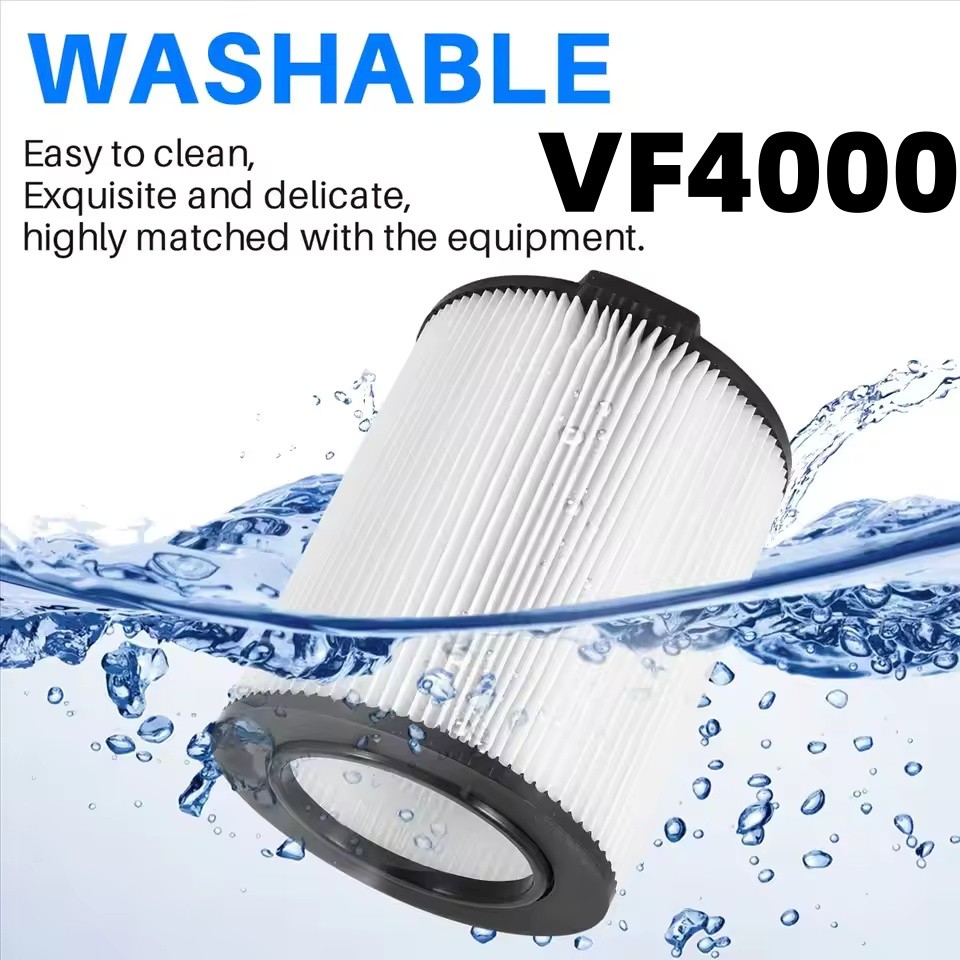 VF4000 Washable Pleated Filter – Replacement for RIDGID Wet/Dry Shop Vac