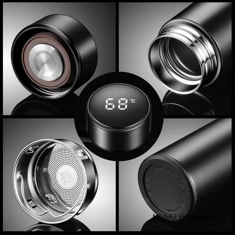 500ml Smart Thermos Bottle Stainless Steel Vacuum Flask LED Temperature Cup