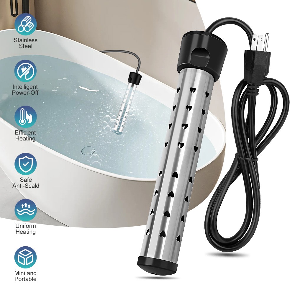 2000W Immersion Electric Heater Portable Water Heater Fast Heating for Buckets