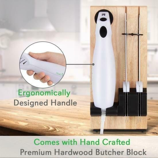 Nutrichef PKELKN16 Portable Electrical Food Cutter Knife Set with Bread Carving