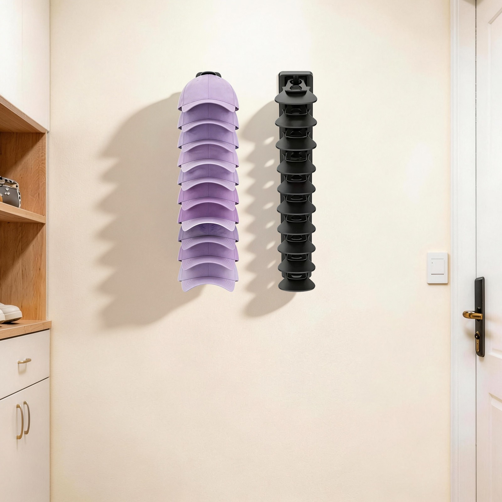 Hat Organizer for Baseball Caps, 2 Pack Wall Mounted Cap Storage Display Holder