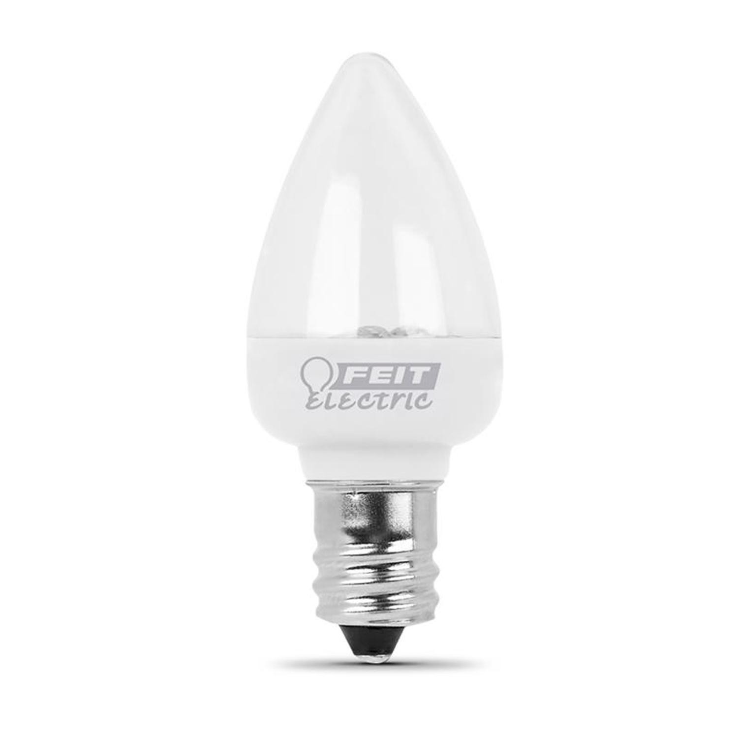 Feit Electric BPC7/LED 4000K 1W 120V E12 C7 White Incandescent Night Light Bulb